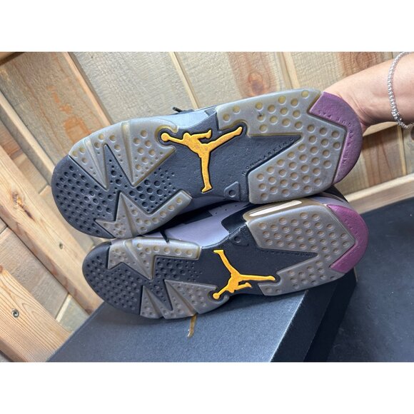 Nike Air Jordan 6 Retro Bordeaux GS Shoes Size 7Y / 8.5 Womens Black Graphite - Picture 9 of 10